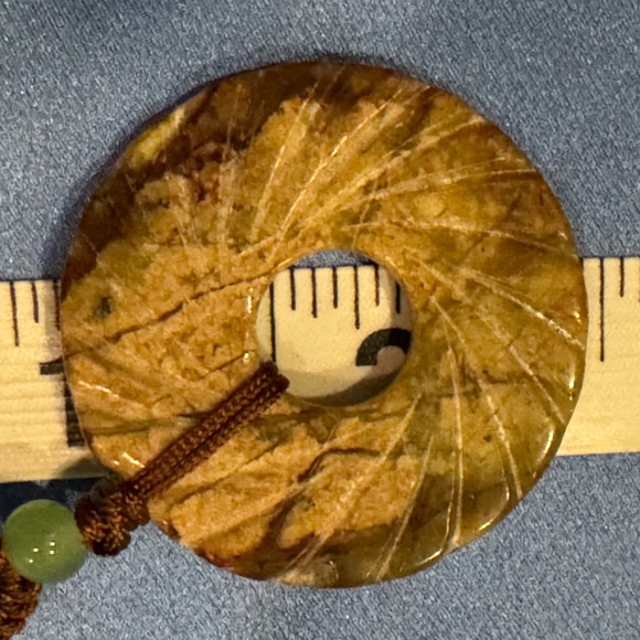 Vintage Jade Wheel  Pendant Necklace - Picture 8 of 8